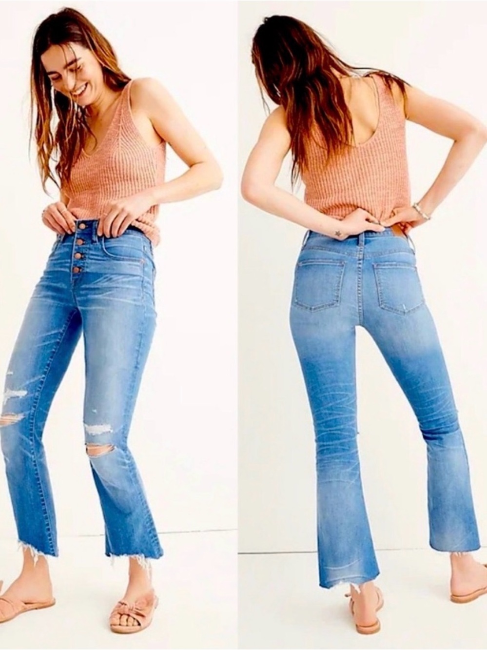 Madewell Light Blue High-Rise Button-Fly Flare Jeans